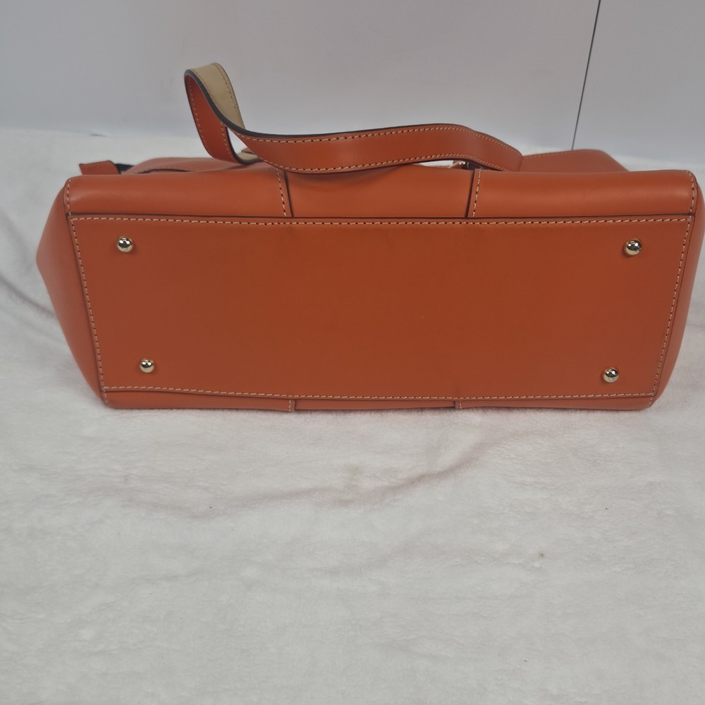 Dooney & Bourke "MILA" Pumpkin Color/Large Leather Tote Bag With Dust Cover - Picture 5 of 16